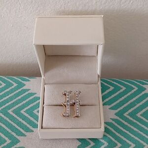 H Initial Pendant 14kt Genuine Diamonds